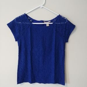 Banana Republic Royal Blue Lace Blouse